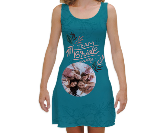 Vestito smanicato taglia M con foto e grafica Team Bride