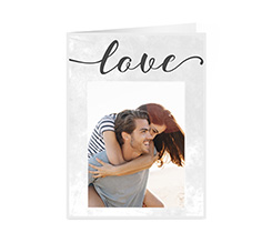 Biglietti auguri pieghevole con grafica Love e foto