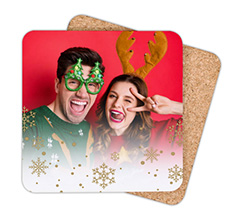 Stelle di neve oro e palline per il sottobicchiere