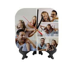 Orologio Quadrato in Legno con Bordi Arrotondati