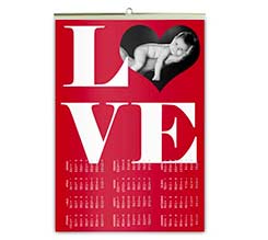 Love Rosso Calendari A4 Pagina Singola