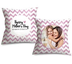 Cuscino in Tessuto Scamosciato Love mum rosa