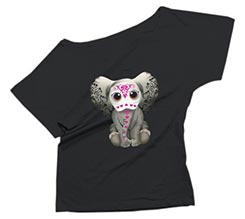 T-shirt donna scollo largo Elefantino