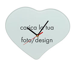 Crea Orologio Cuore Vetro 24x20 cm