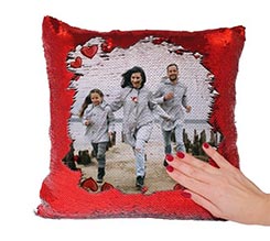 Cuscino con Paillettes Frame Hearts