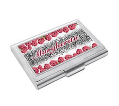 Porta Biglietti da visita Maculato con fiori