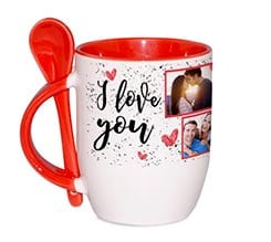 Tazza con Cucchiaino I love you collage