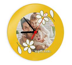 Orologio tondo in vetro Margherite