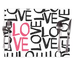 Tovaglietta in tessuto Love words