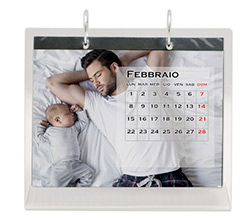 Calendario da tavolo in plexiglass riquadro semitrasparente