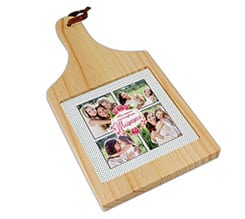 Tagliere in legno Pois neri con rose