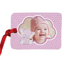 Targhetta Rettangolare in Feltro Elefantino