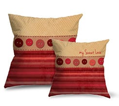 Cuscino in Tessuto Scamosciato Bottoni vintage