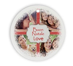 Decorazioni Natalizie ceramica tonda 4 stars