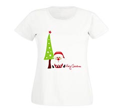 T-shirt donna in cotone Pupazzo di neve