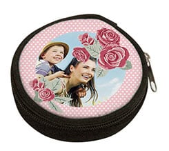 Portamonete rotondo Rose con pois