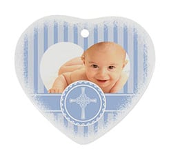 Decorazioni Natalizie ceramica cuore Baptism him