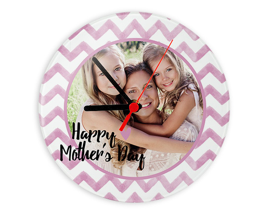 Orologio in vetro con grafica festa della mamma