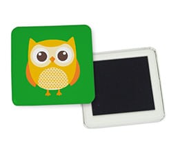 Magnete quadrato da frigo Gufetto