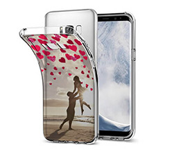 Cover Trasparente Galaxy S8 Plus Glitter hearts