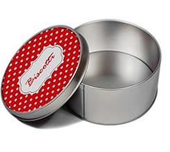 Scatole di Latta Tonda Rosso Pois