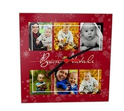 Orologio Quadrato in Vetro Red Christmas