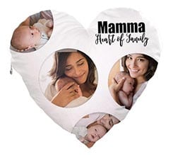 Cuscino Artigianale cuore Mamma cerchi