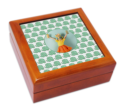 Portagioie in legno Elefantini verdi