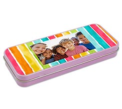 Astuccio portapenne in metallo Arcobaleno