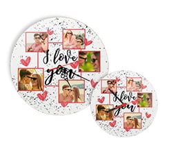 Orologio in legno rotondo I love you