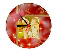 Orologio tondo in vetro Fiocco rosso