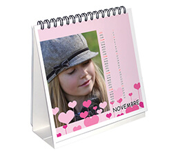 Calendario da tavolo Pink hearts