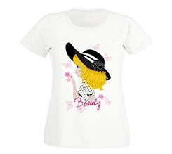T-shirt donna in cotone Beauty girl