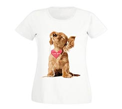 T-shirt donna in cotone Dog in love