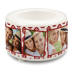 Portacandela in ceramica Texture palle