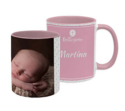 Tazza panoramica Battesimo bimba pois