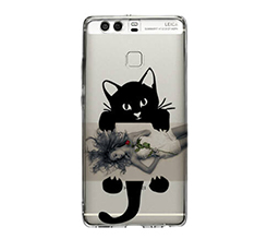 Cover trasparente Huawei P9 Black Cat