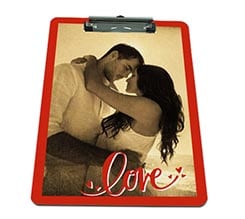 Portablocco A4 in masonite Love rosso