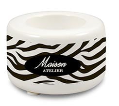 Portacandela in ceramica Texture zebrata
