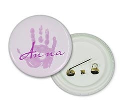 Spilla rotonda Impronta rosa