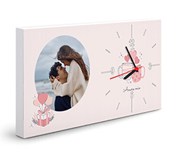 Orologio rettangolare su tela amore mio