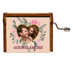 Carillon in legno Grafica cuore Auguri amore