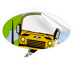 Adesivi fumetto grandi con nome scuolabus