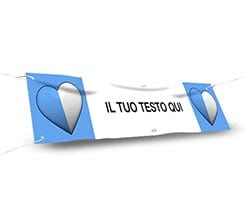 Striscione 150x30 Cuore bianco azzurro