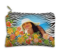 Portachiavi Portamonete Zebrato con fiori