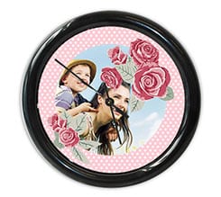 Orologio da muro rotondo Rose con pois