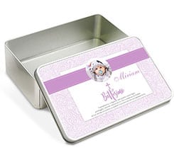 Scatola latta rettangolare Purple baptism