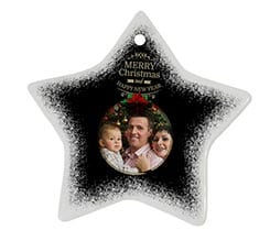 Decorazioni Natalizie ceramica stella Merry Christmas