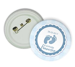 Spilla rotonda Piedini azzurri