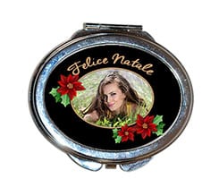 Specchietto ovale da borsetta Dark Christmas